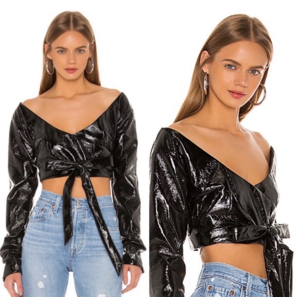 Danielle GUIZIO Elegant Black Women's Crop Top
